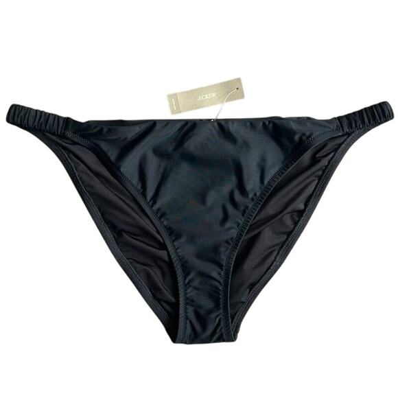 NWT J. Crew Scrunchie Strap Full Coverage Bikini Swim Bottom XL Black #3112 - Picture 1 of 14